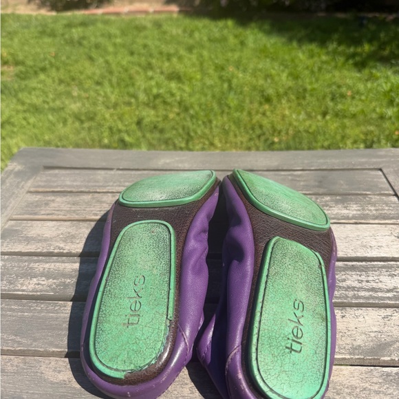 Tieks Purple Ballet Flats with Mint Soles - Picture 3 of 3